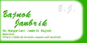 bajnok jambrik business card